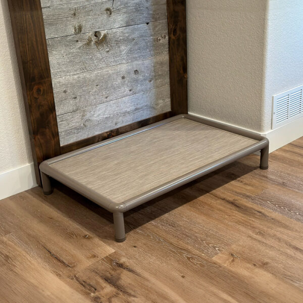 elevated pet bed brown