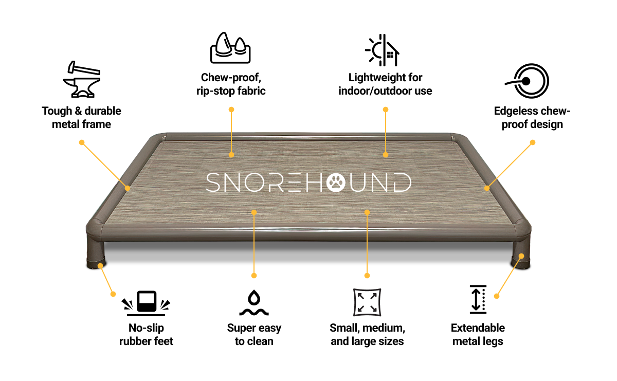 Snorehound elevated dog bed